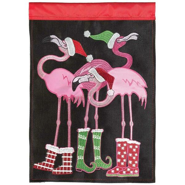 Recinto 29 x 42 in. Christmas Flamingos Polyester Flag - Large RE3458081